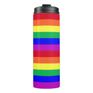 Super Vivid Vibrant Colours Gay Pride Rainbow Flag Thermal Tumbler