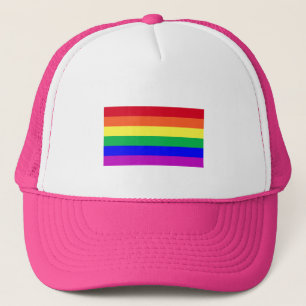 Super Vivid Vibrant Colours LGBT Pride Rainbow Fla Trucker Hat