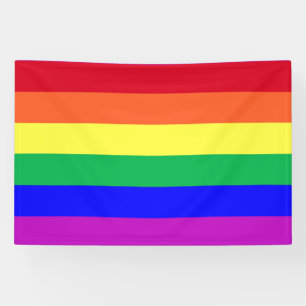 Super Vivid Vibrant Colours LGBTQ+ Rainbow Stripes Banner