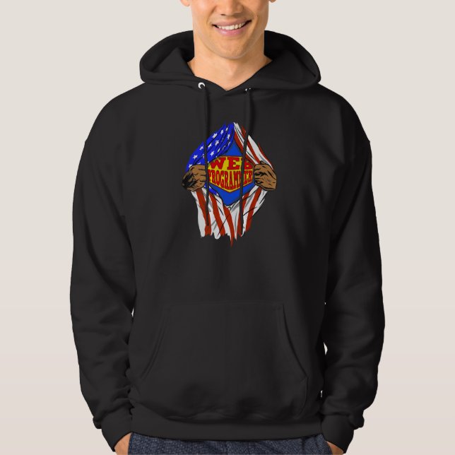 Super Web Programmer Hero Job Hoodie (Front)