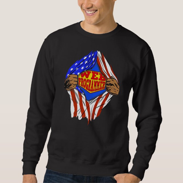 Super Web Programmer Hero Job Sweatshirt (Front)