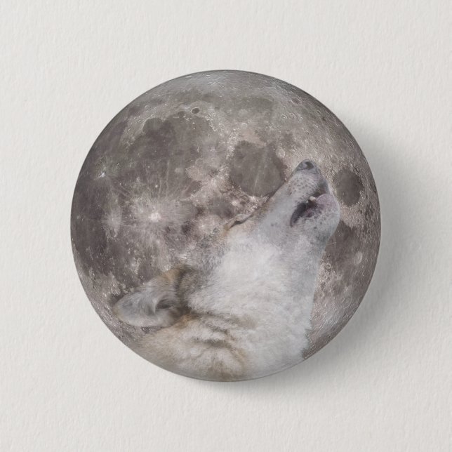 Super Wolf Moon 6 Cm Round Badge (Front)