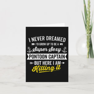 Super Y Pontoon Boat Captain Sailor Owner Boating  Card