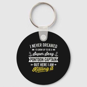 Super Y Pontoon Boat Captain Sailor Owner Boating  Key Ring