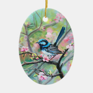 Superb Fairy Wren - Ceramic Ornament
