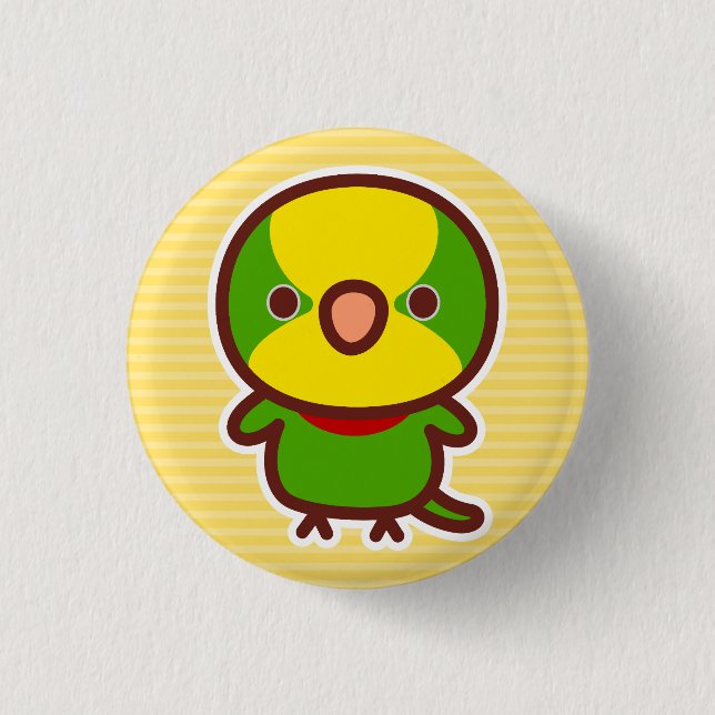 Superb parrot 3 cm round badge (Front)