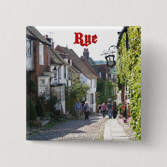 Superb! Rye England 15 Cm Square Badge (Front)