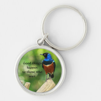 Superb Starling Bird Quotation KeyChain