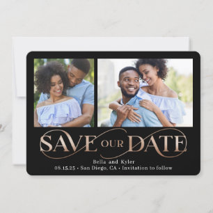 Superb Swirl 2 Photos Save The Date Card