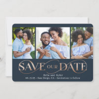 Superb Swirl 3 Photos Save The Date Card