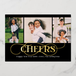 Superb Swirl FOIL Happy New Year Holiday Card