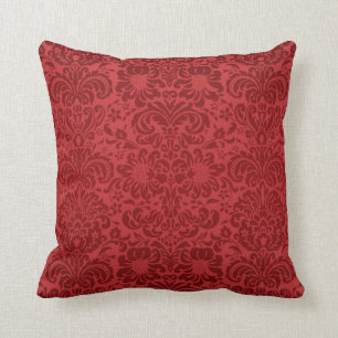 Superbe red damask cushion