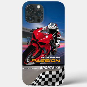 Superbike Racing Maximum Passion Biker Graphic iPhone 13 Pro Max Case