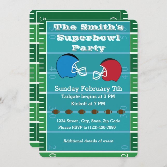 Superbowl Party Invitation (Front/Back)