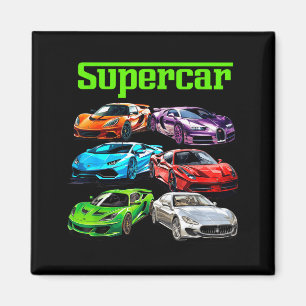 Supercar Cool Car Guy Srts Racing Fan Graphic Men  Magnet