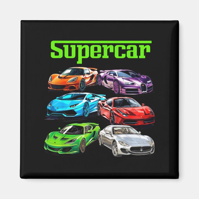 Supercar Cool Car Guy Srts Racing Fan Graphic Men  Magnet (Front)