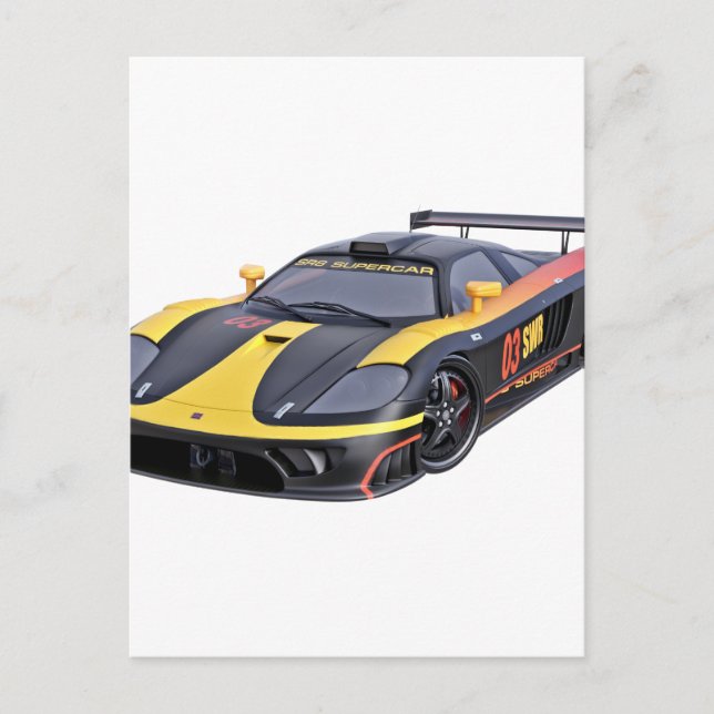 Supercar in Black and Yellow Postcard (Front)