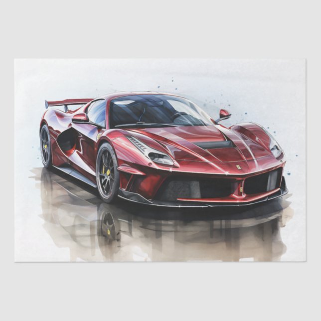 Supercar Racing Car Decoupage Tissue Paper (Front)