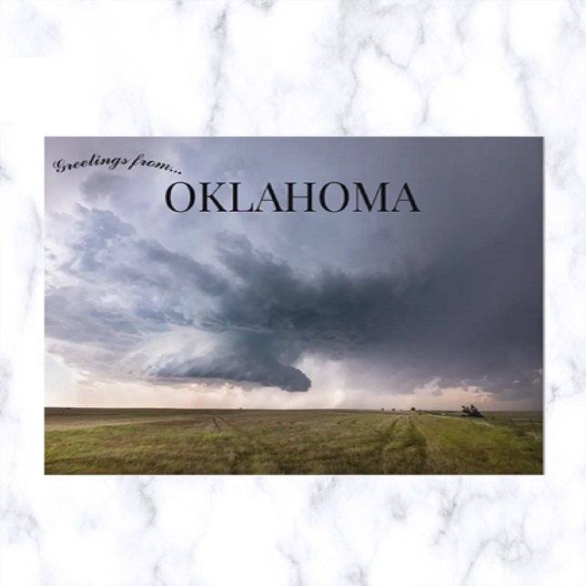Supercell Thunderstorm Over An Oklahoma Prairie Postcard (Creator Uploaded)