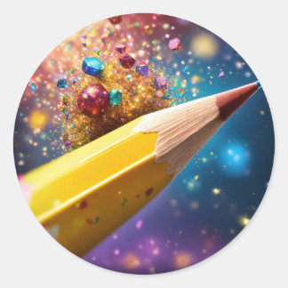 "Supercharged Love: Unleash Your Wedding Day  Classic Round Sticker