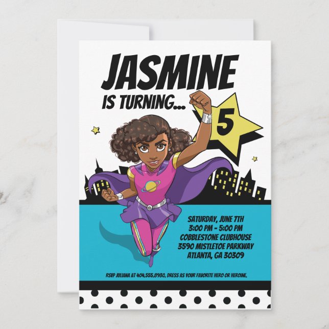 SuperCoco Personalised 5x7 Invitations (Front)