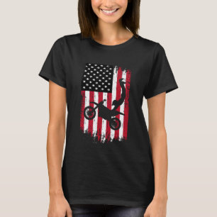 Supercross Freestyle Motocross American Flag Motor T-Shirt
