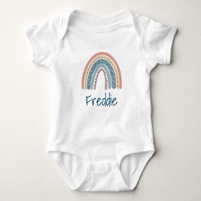 Supercute Boho rainbow Baby Bodysuit (Front)