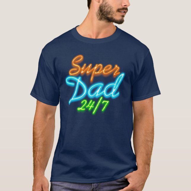 Superdad 24-7 Neon Fluo SUPER DAD T-Shirt (Front)