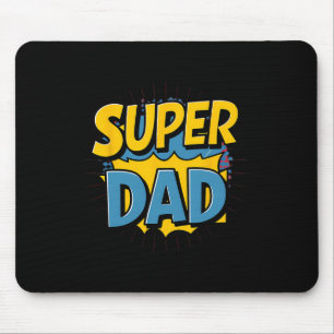 Superdad Funny Superhero Dad Design Costume For Fa Mouse Pad