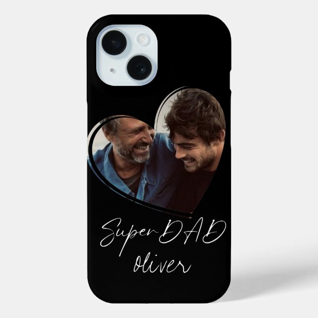 SuperDAD Modern Photo Father's Day Case-Mate iPhone Case (Back)
