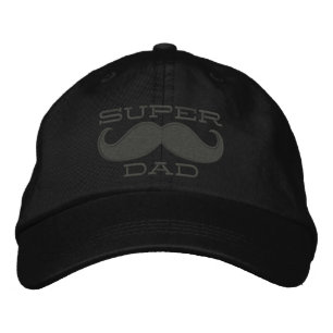 Superdad Moustache SUPER DAD Embroidered Hat