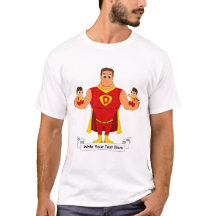 Superdad with twins - cartoon