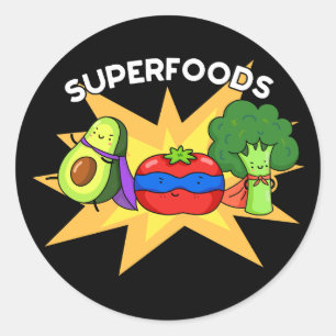Superfoods Funny Vegetable Pun  Classic Round Sticker