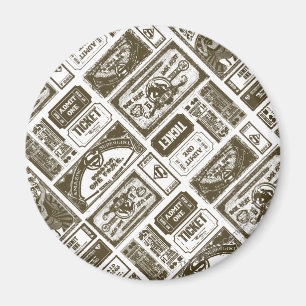 Supergirl Admit One Pattern Brown Magnet