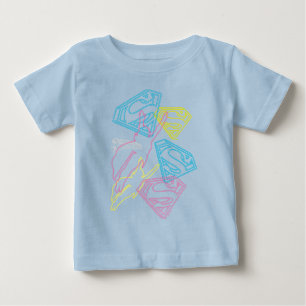 Supergirl and Logo Colored Outlines Baby T-Shirt