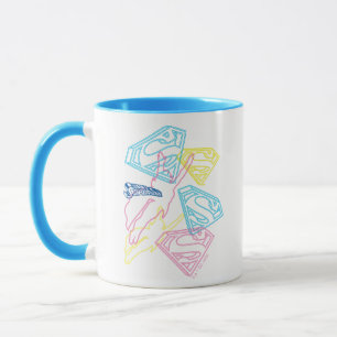 Supergirl and Logo Colored Outlines Mug