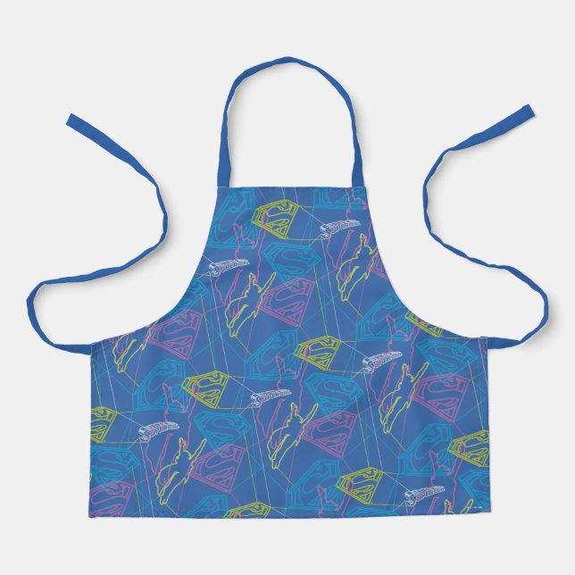 Supergirl and Logo Coloured Outlines Apron (Front)