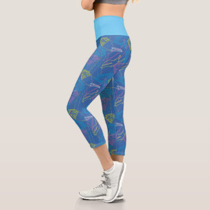Supergirl and Logo Coloured Outlines Capri Leggings