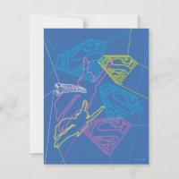 Supergirl and Logo Coloured Outlines
