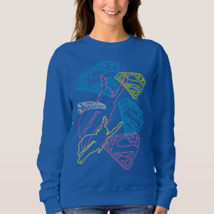 Supergirl and Logo Coloured Outlines Sweatshirt
