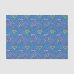 Supergirl and Logo Coloured Outlines Tissue Paper