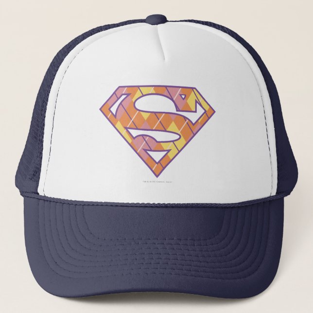 Supergirl Argyle Logo Trucker Hat (Front)