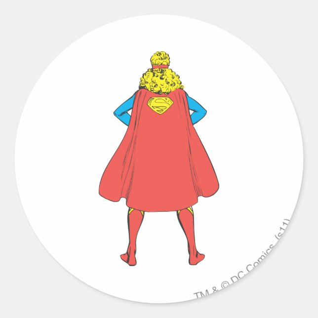 Supergirl Back View Classic Round Sticker (Front)