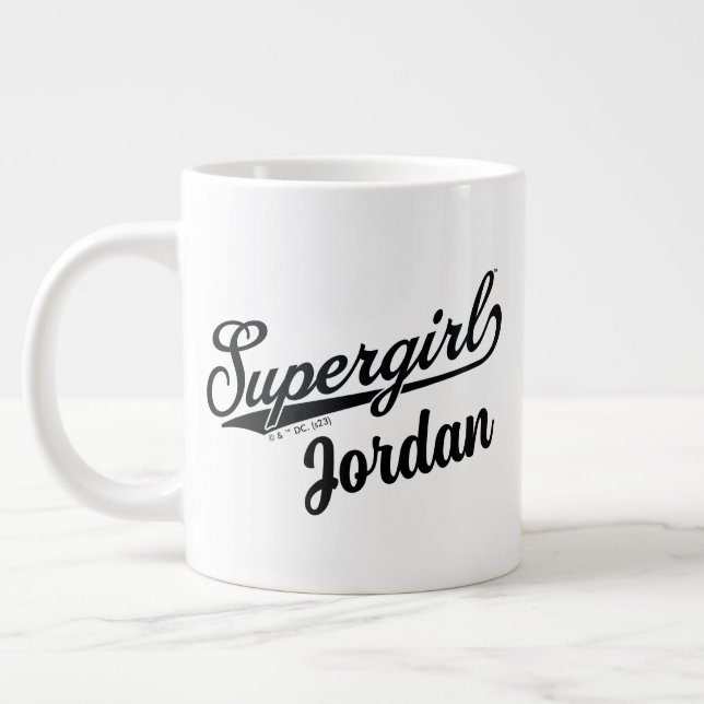 Supergirl Baseball All-Star Name Logo Large Coffee Mug (Left)
