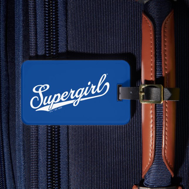 Supergirl Baseball All-Star Name Logo Luggage Tag (Front Insitu 4)