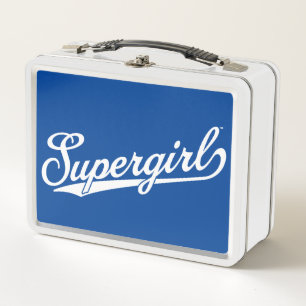 Supergirl Baseball All-Star Name Logo Metal Lunch Box