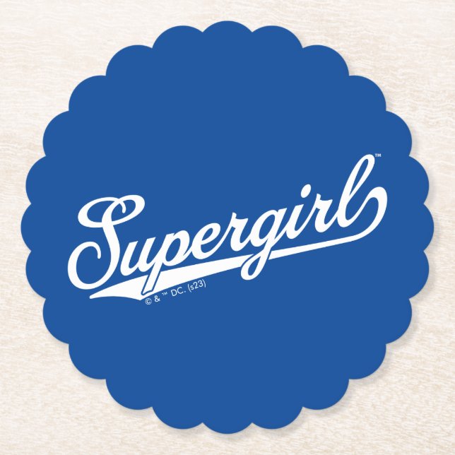 Supergirl Baseball All-Star Name Logo Paper Coaster (Front)