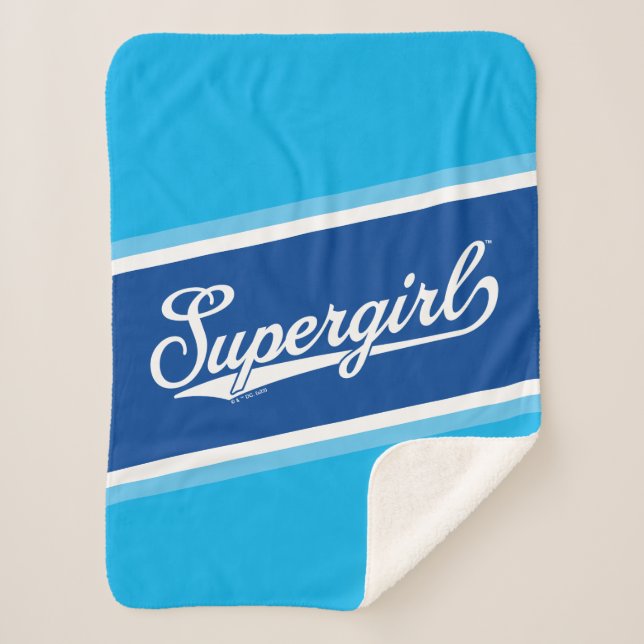 Supergirl Baseball All-Star Name Logo Sherpa Blanket (Front)