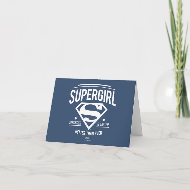 Supergirl Better Than Ever Retro Graphic Note Card (Front)