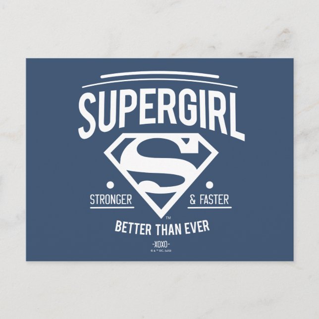 Supergirl Better Than Ever Retro Graphic Postcard (Front)